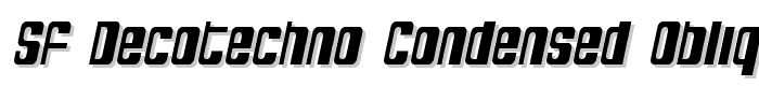 SF DecoTechno Condensed Oblique font